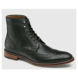 Johnston & Murphy Black Leather Boots Mens Size 12